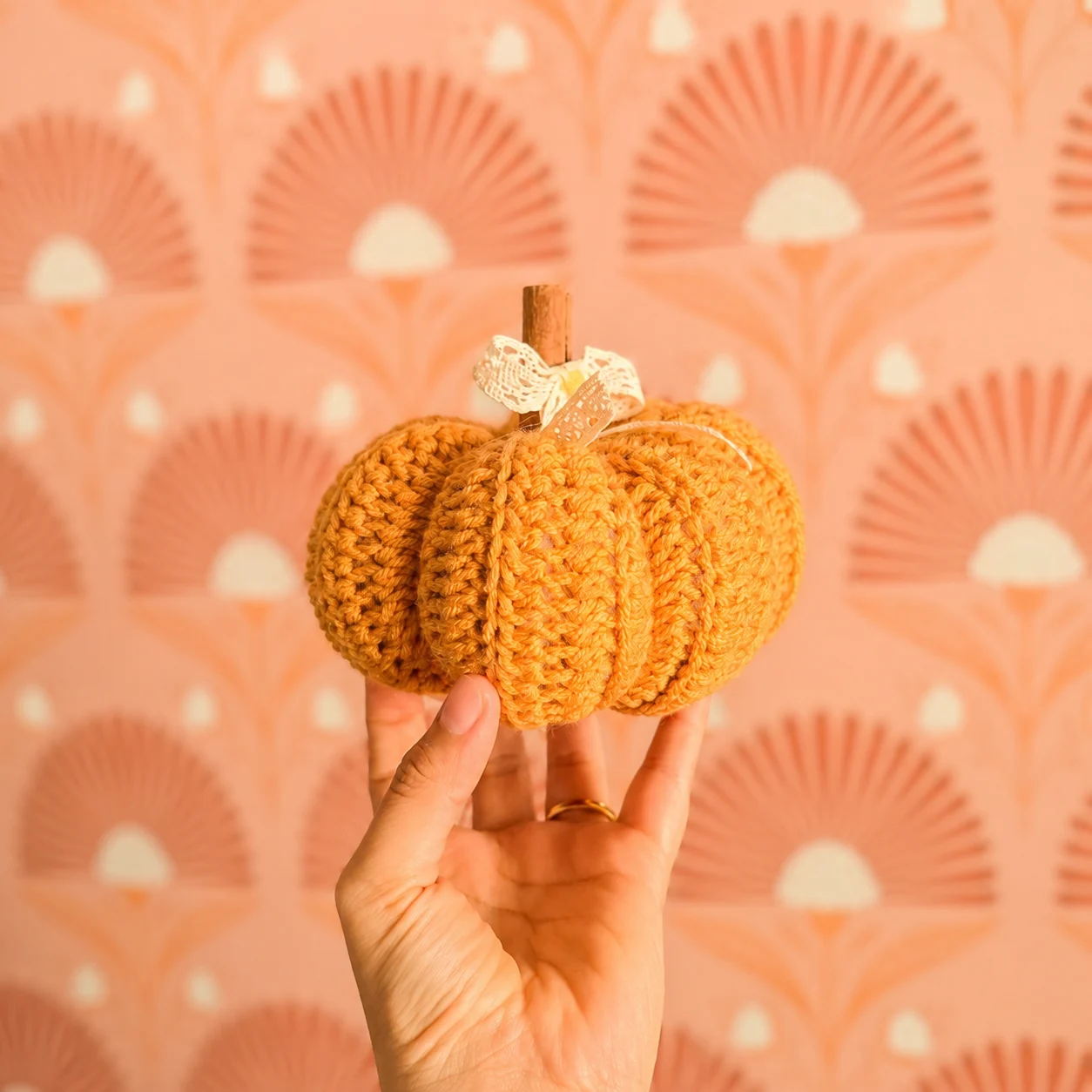Crochet Pumpkin: Handmade Fall Decor - Thanksgiving Halloween Ornament - Image 2