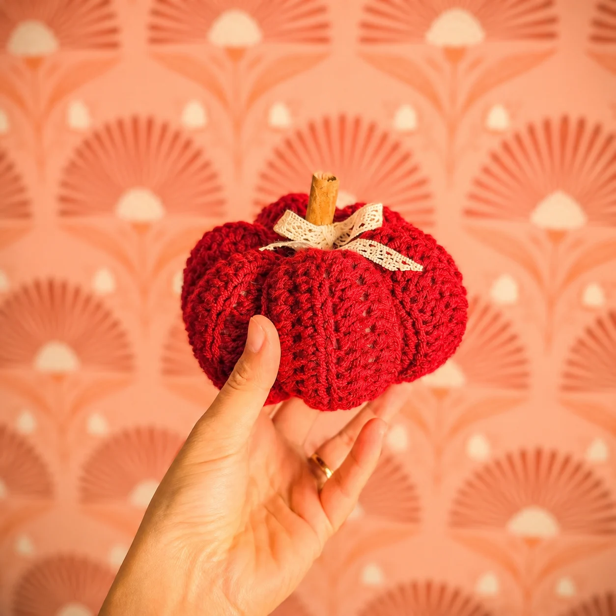 Crochet Pumpkin: Handmade Fall Decor - Thanksgiving Halloween Ornament - Image 9
