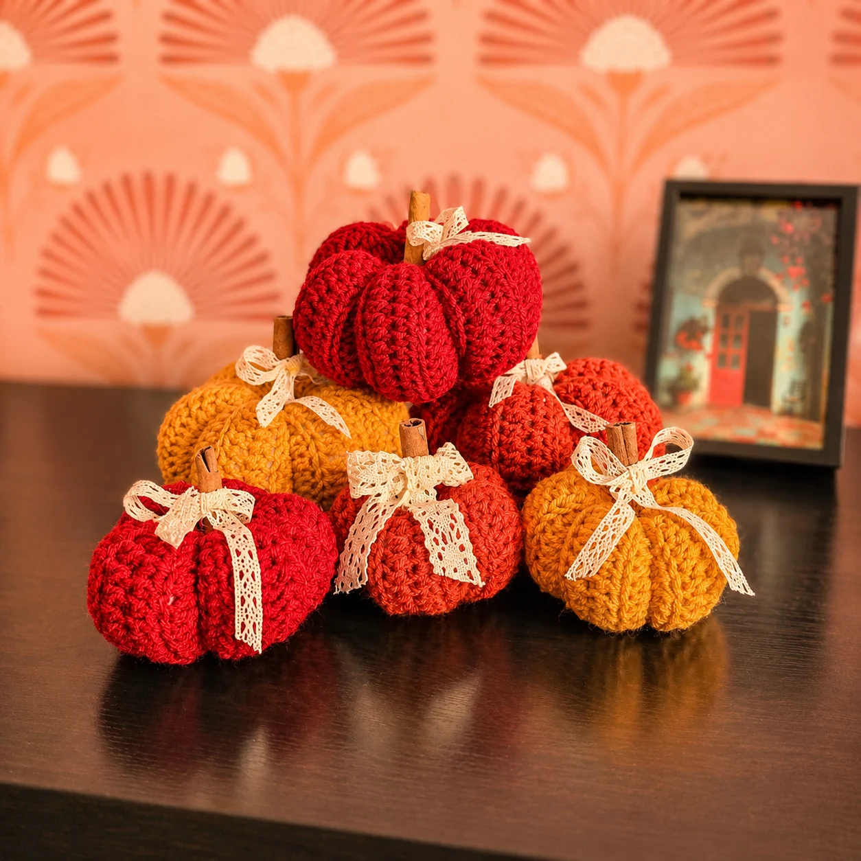 Crochet Pumpkin: Handmade Fall Decor - Thanksgiving Halloween Ornament - Image 8
