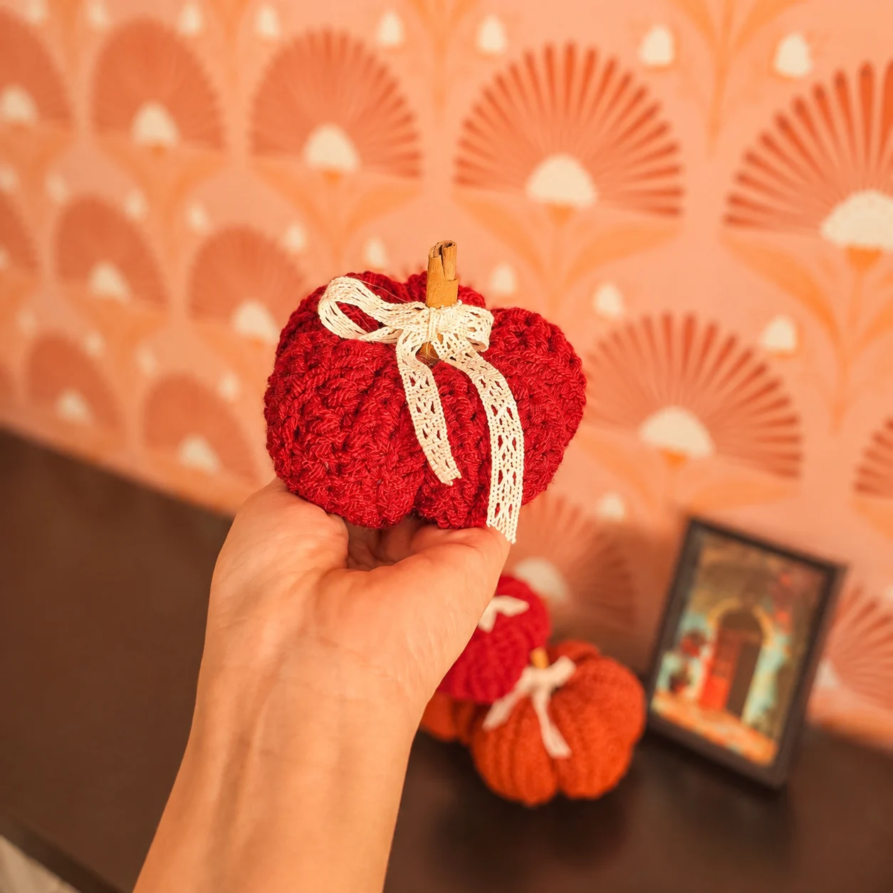 Crochet Pumpkin: Handmade Fall Decor - Thanksgiving Halloween Ornament - Image 11
