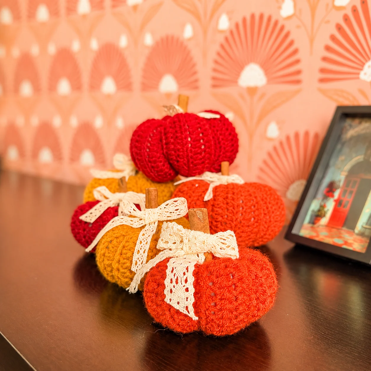 Crochet Pumpkin: Handmade Fall Decor - Thanksgiving Halloween Ornament - Image 14